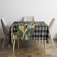 Aloha Puakenikeni Anthurium Pikake Lei Tablecloth Black Hawaiian Palaka Pattern