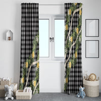 Aloha Puakenikeni Anthurium Pikake Lei Window Curtain Black Hawaiian Palaka Pattern