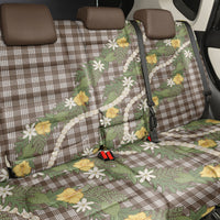 Aloha Puakenikeni Anthurium Pikake Lei Back Car Seat Cover Chocolate Hawaiian Palaka Pattern LT9 - Polynesian Pride