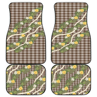Aloha Puakenikeni Anthurium Pikake Lei Car Mats Chocolate Hawaiian Palaka Pattern