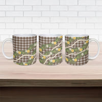 Aloha Puakenikeni Anthurium Pikake Lei Ceramic Mug Chocolate Hawaiian Palaka Pattern