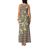 Aloha Puakenikeni Anthurium Pikake Lei Family Matching Tank Maxi Dress and Hawaiian Shirt Chocolate Hawaiian Palaka Pattern LT9 - Polynesian Pride