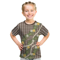 Aloha Puakenikeni Anthurium Pikake Lei Kid T Shirt Chocolate Hawaiian Palaka Pattern