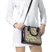 Aloha Puakenikeni Anthurium Pikake Lei Shoulder Handbag Chocolate Hawaiian Palaka Pattern