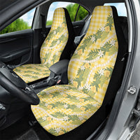 Aloha Puakenikeni Anthurium Pikake Lei Car Seat Cover Gold Hawaiian Palaka Pattern