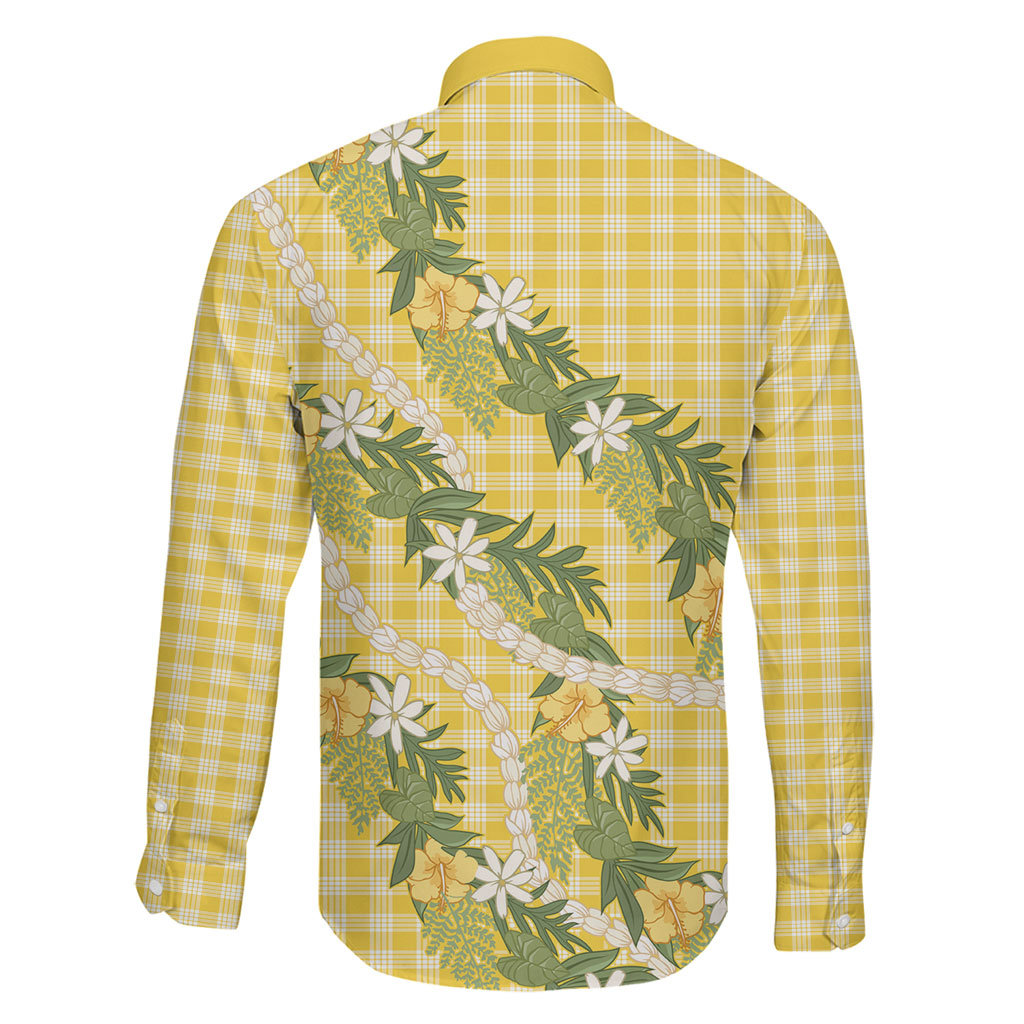 Aloha Puakenikeni Anthurium Pikake Lei Family Matching Puletasi and Hawaiian Shirt Gold Hawaiian Palaka Pattern LT9 - Polynesian Pride