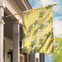 Aloha Puakenikeni Anthurium Pikake Lei Garden Flag Gold Hawaiian Palaka Pattern
