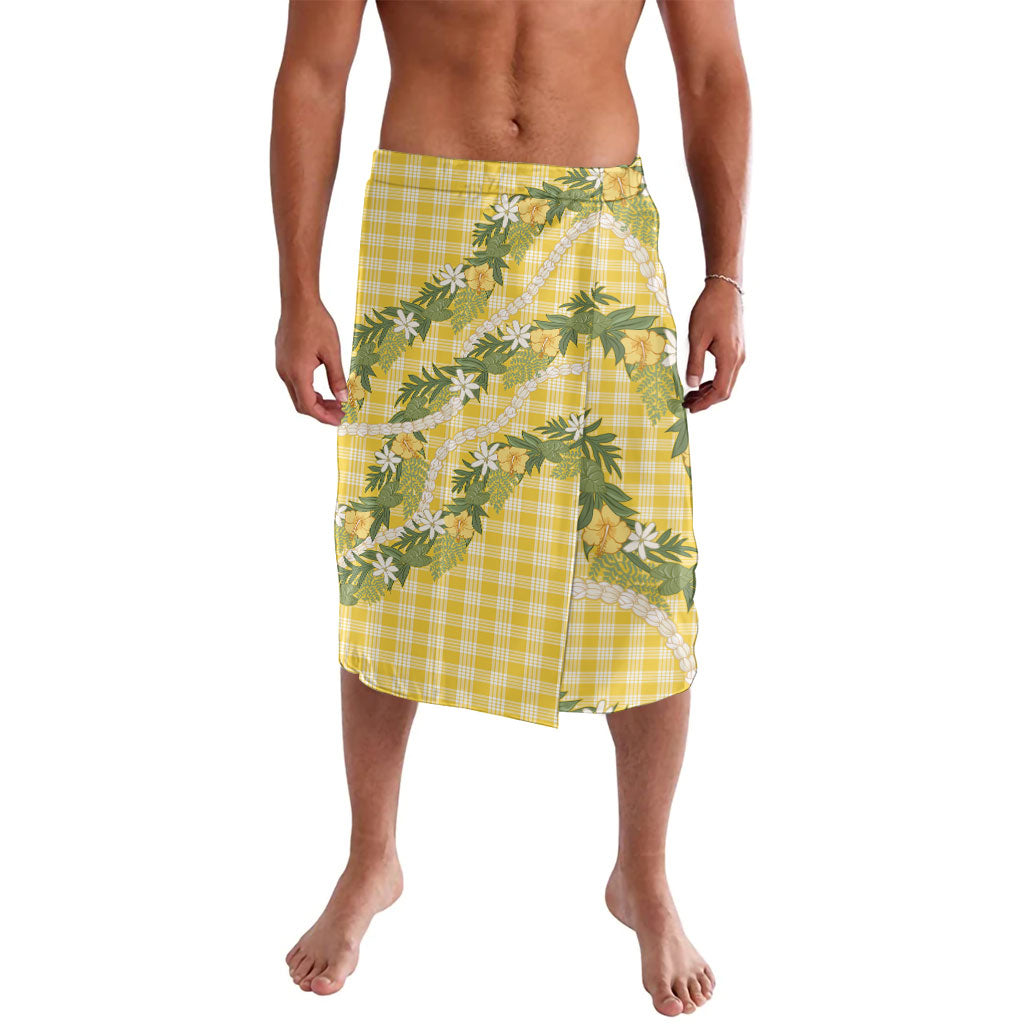 Aloha Puakenikeni Anthurium Pikake Lei Lavalava Gold Hawaiian Palaka Pattern