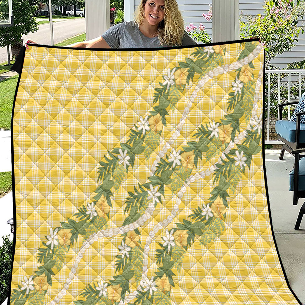 Aloha Puakenikeni Anthurium Pikake Lei Quilt Gold Hawaiian Palaka Pattern