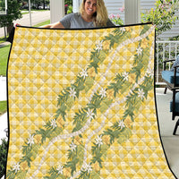 Aloha Puakenikeni Anthurium Pikake Lei Quilt Gold Hawaiian Palaka Pattern