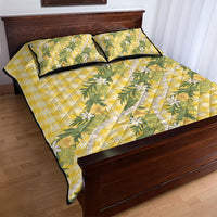 Aloha Puakenikeni Anthurium Pikake Lei Quilt Bed Set Gold Hawaiian Palaka Pattern