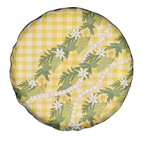 Aloha Puakenikeni Anthurium Pikake Lei Spare Tire Cover Gold Hawaiian Palaka Pattern