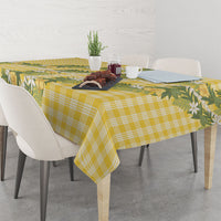 Aloha Puakenikeni Anthurium Pikake Lei Tablecloth Gold Hawaiian Palaka Pattern