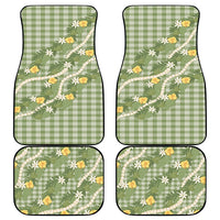 Aloha Puakenikeni Anthurium Pikake Lei Car Mats Green Hawaiian Palaka Pattern