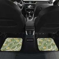 Aloha Puakenikeni Anthurium Pikake Lei Car Mats Green Hawaiian Palaka Pattern