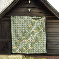 Aloha Puakenikeni Anthurium Pikake Lei Quilt Green Hawaiian Palaka Pattern