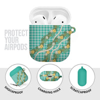 Aloha Puakenikeni Anthurium Pikake Lei AirPods Case Marine Hawaiian Palaka Pattern LT9 - Polynesian Pride