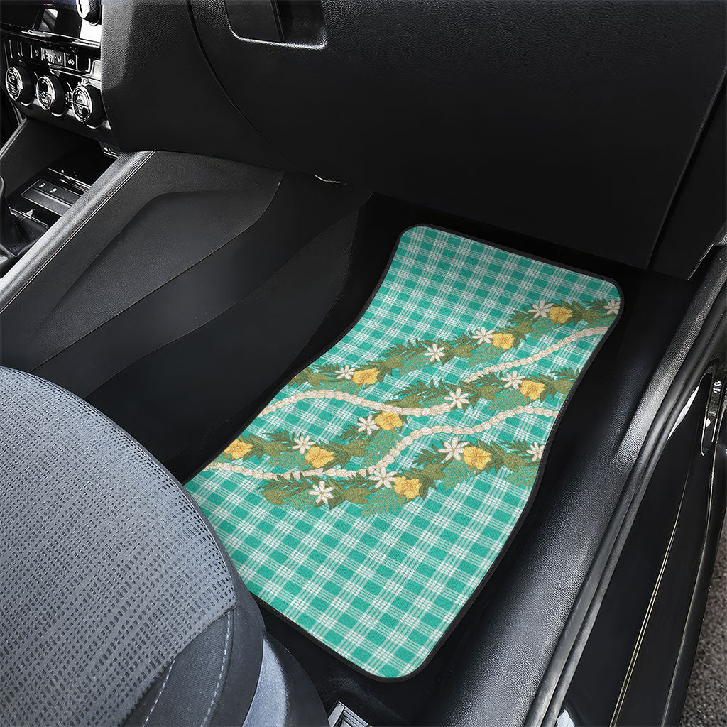 Aloha Puakenikeni Anthurium Pikake Lei Car Mats Marine Hawaiian Palaka Pattern