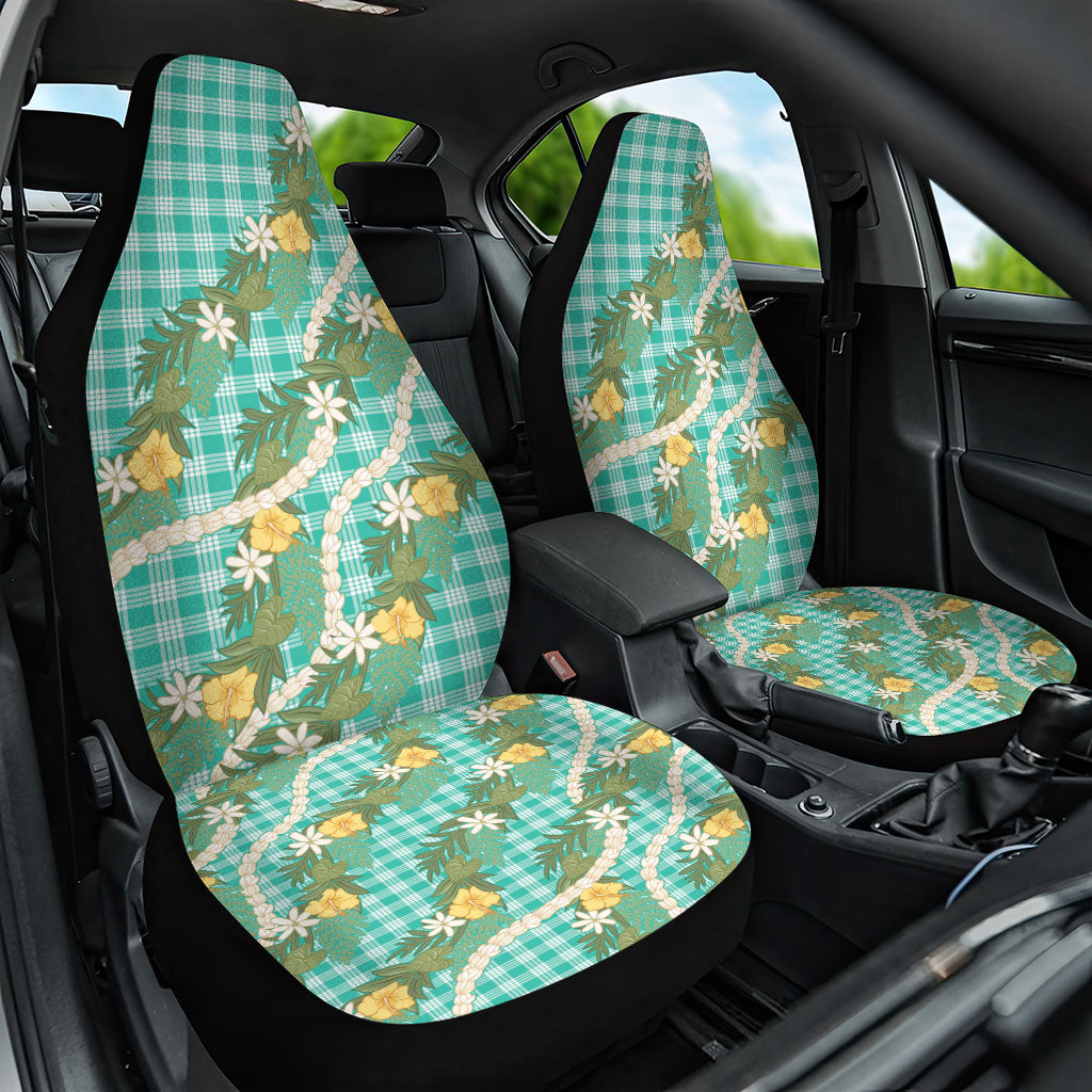 Aloha Puakenikeni Anthurium Pikake Lei Car Seat Cover Marine Hawaiian Palaka Pattern