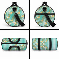 Aloha Puakenikeni Anthurium Pikake Lei Duffle Bag Marine Hawaiian Palaka Pattern LT9 - Polynesian Pride