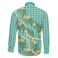 Aloha Puakenikeni Anthurium Pikake Lei Family Matching Summer Maxi Dress and Hawaiian Shirt Marine Hawaiian Palaka Pattern LT9 - Polynesian Pride