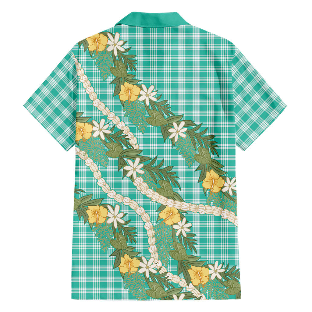 Aloha Puakenikeni Anthurium Pikake Lei Family Matching Tank Maxi Dress and Hawaiian Shirt Marine Hawaiian Palaka Pattern LT9 - Polynesian Pride