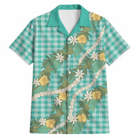 Aloha Puakenikeni Anthurium Pikake Lei Hawaiian Shirt Marine Hawaiian Palaka Pattern LT9 Marine - Polynesian Pride
