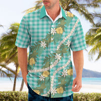 Aloha Puakenikeni Anthurium Pikake Lei Hawaiian Shirt Marine Hawaiian Palaka Pattern LT9 - Polynesian Pride