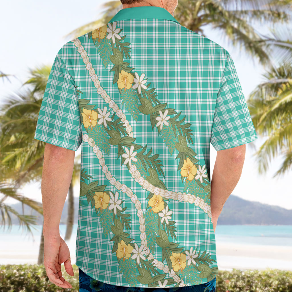 Aloha Puakenikeni Anthurium Pikake Lei Hawaiian Shirt Marine Hawaiian Palaka Pattern LT9 - Polynesian Pride