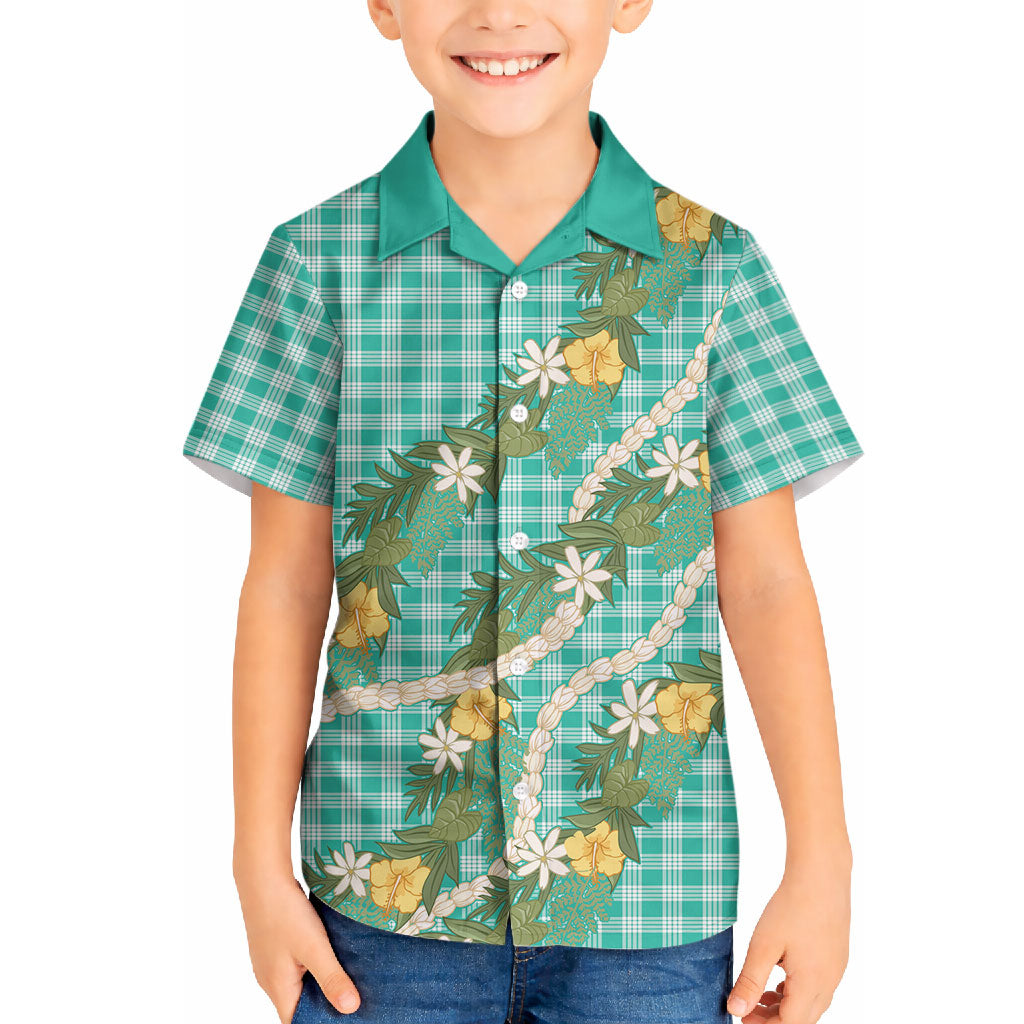 Aloha Puakenikeni Anthurium Pikake Lei Hawaiian Shirt Marine Hawaiian Palaka Pattern LT9 - Polynesian Pride