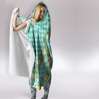 Aloha Puakenikeni Anthurium Pikake Lei Hooded Blanket Marine Hawaiian Palaka Pattern LT9 - Polynesian Pride