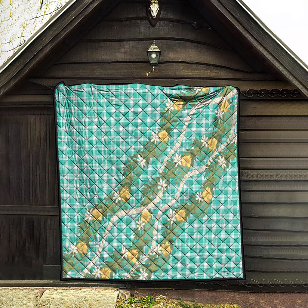 Aloha Puakenikeni Anthurium Pikake Lei Quilt Marine Hawaiian Palaka Pattern