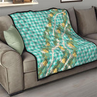 Aloha Puakenikeni Anthurium Pikake Lei Quilt Marine Hawaiian Palaka Pattern