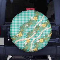 Aloha Puakenikeni Anthurium Pikake Lei Spare Tire Cover Marine Hawaiian Palaka Pattern