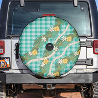 Aloha Puakenikeni Anthurium Pikake Lei Spare Tire Cover Marine Hawaiian Palaka Pattern