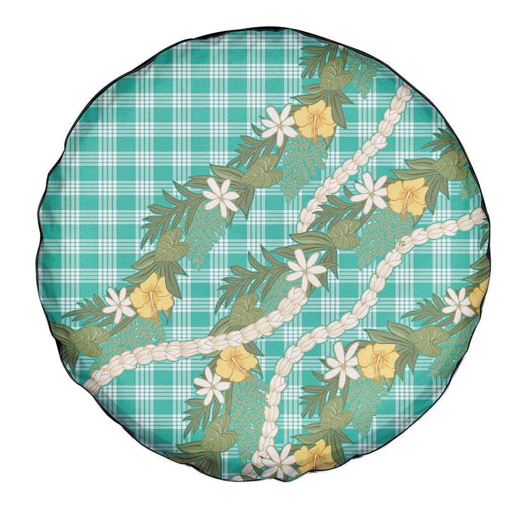 Aloha Puakenikeni Anthurium Pikake Lei Spare Tire Cover Marine Hawaiian Palaka Pattern