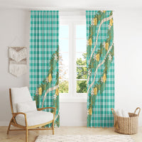 Aloha Puakenikeni Anthurium Pikake Lei Window Curtain Marine Hawaiian Palaka Pattern