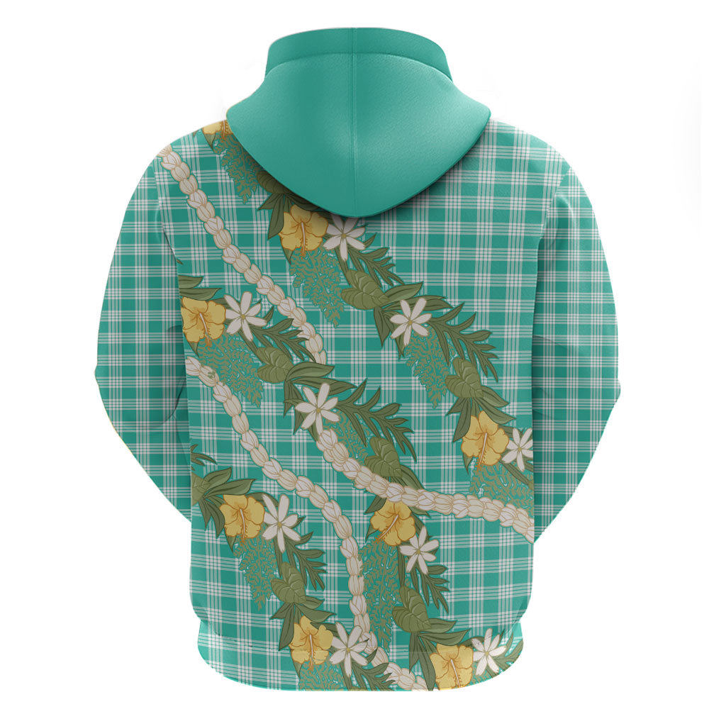 Aloha Puakenikeni Anthurium Pikake Lei Zip Hoodie Marine Hawaiian Palaka Pattern