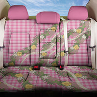 Aloha Puakenikeni Anthurium Pikake Lei Back Car Seat Cover Tropical Pink Hawaiian Palaka Pattern