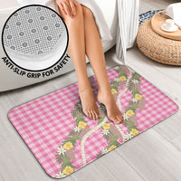 Aloha Puakenikeni Anthurium Pikake Lei Bathroom Set Tropical Pink Hawaiian Palaka Pattern