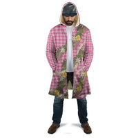 Aloha Puakenikeni Anthurium Pikake Lei Cloak Tropical Pink Hawaiian Palaka Pattern LT9 - Polynesian Pride