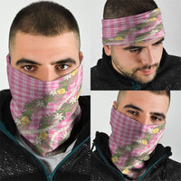 Aloha Puakenikeni Anthurium Pikake Lei Neck Gaiter Tropical Pink Hawaiian Palaka Pattern