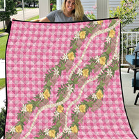 Aloha Puakenikeni Anthurium Pikake Lei Quilt Tropical Pink Hawaiian Palaka Pattern LT9 Pink - Polynesian Pride