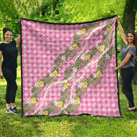 Aloha Puakenikeni Anthurium Pikake Lei Quilt Tropical Pink Hawaiian Palaka Pattern LT9 - Polynesian Pride