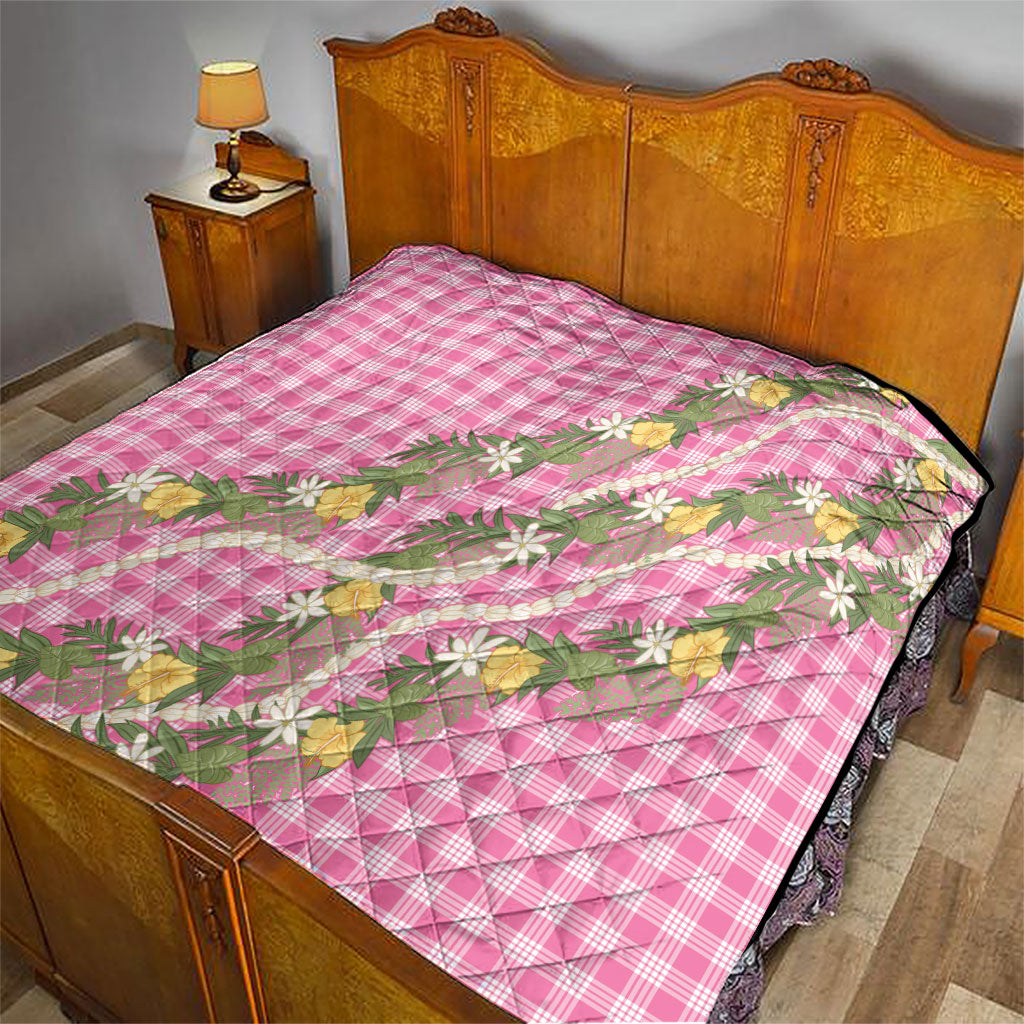 Aloha Puakenikeni Anthurium Pikake Lei Quilt Tropical Pink Hawaiian Palaka Pattern LT9 - Polynesian Pride