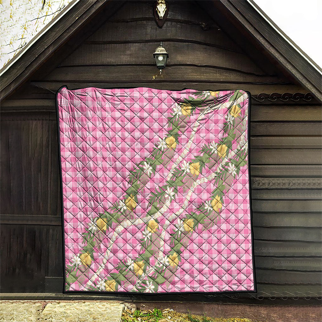 Aloha Puakenikeni Anthurium Pikake Lei Quilt Tropical Pink Hawaiian Palaka Pattern LT9 - Polynesian Pride