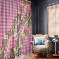 Aloha Puakenikeni Anthurium Pikake Lei Window Curtain Tropical Pink Hawaiian Palaka Pattern