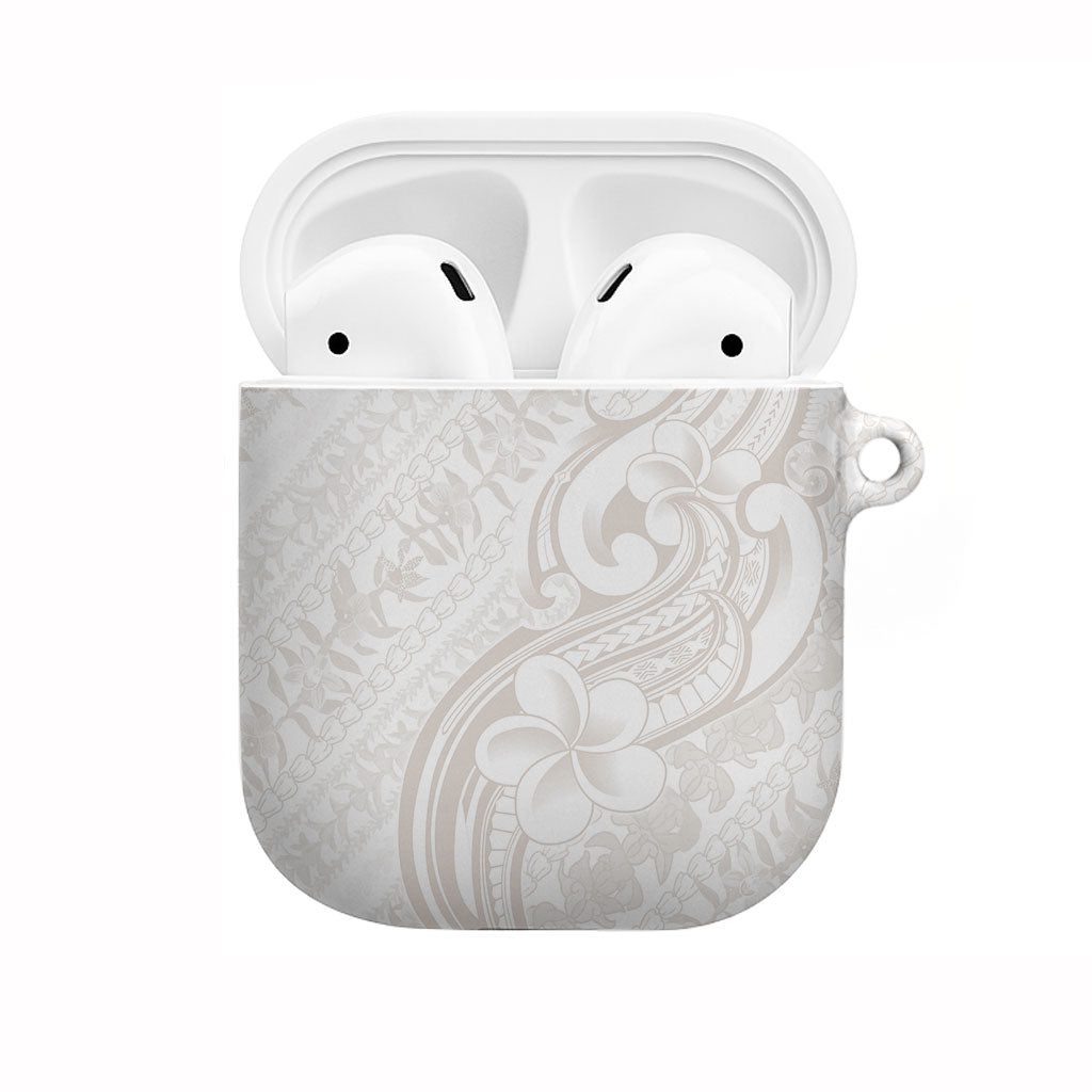 Hawaii Plumeria Lokelani Pikake Lei AirPods Case Sandy Beige Polynesian Tattoo LT9 Beige - Polynesian Pride