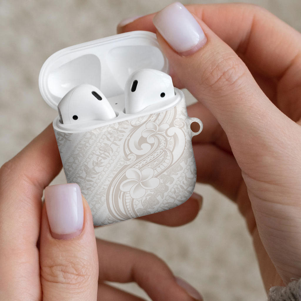 Hawaii Plumeria Lokelani Pikake Lei AirPods Case Sandy Beige Polynesian Tattoo LT9 - Polynesian Pride