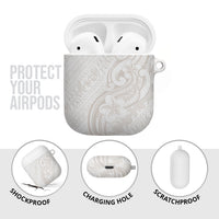 Hawaii Plumeria Lokelani Pikake Lei AirPods Case Sandy Beige Polynesian Tattoo LT9 - Polynesian Pride